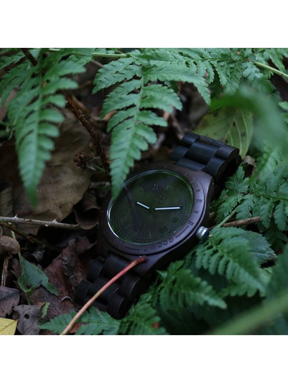 Men's Black Handmade Sandalwood Analog Quartz Vintage Unique Wrist Wooden Watch View 3